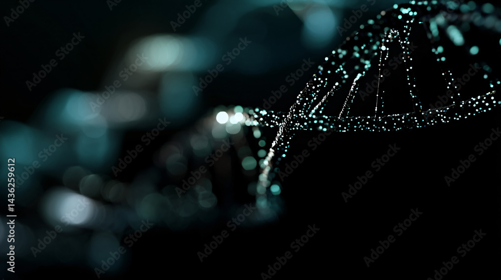 Poster 3d rendering of a dna helix structure with scientific accuracy