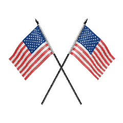 crossed flags of the United States of America, retro halftone effect, vintage photocopy style illustration