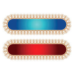 Vector islamic text box title frame arabic banner set background