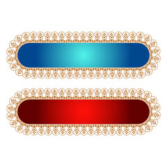 Set Of Luxury blue and red Arabic Islamic Banner Pattern Title Frame Text Box Png Transparent Background