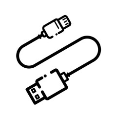 usb c cable, usb a cable – vector icon