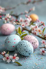 Obraz premium easter eggs on a branch 