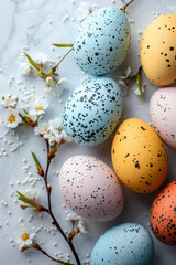 Obraz premium red easter eggs 