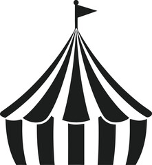 USA Flag Carnival Tent Silhouette Vector, Striped Big Top for July 4th