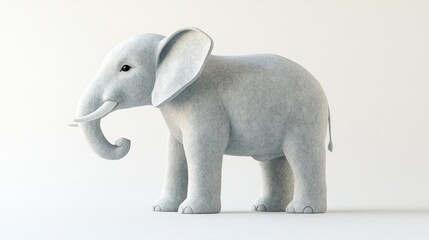 Obraz premium Gray Elephant, Studio, White Background