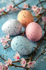 Obraz premium red easter eggs 