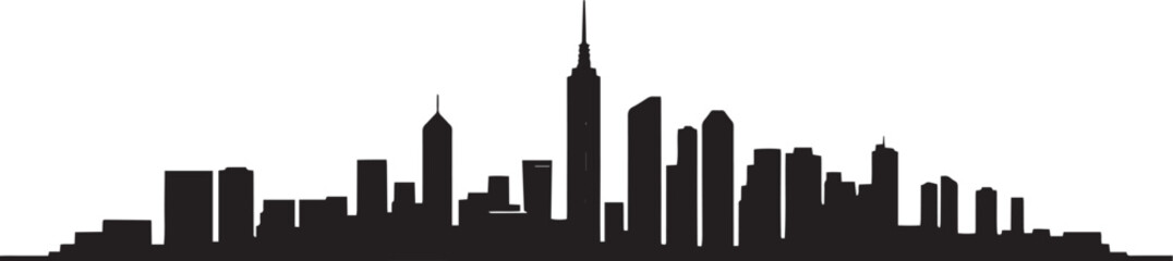 City landscape. Line urban backdrop, different buildings on street, doodle street draw, outline cityscape hand sketch, flat houses. Hand drawn vector illustration