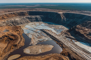 Drone photo of openpit mining site.