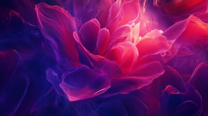 Fototapeta premium Glowing Abstract Flower with Vibrant Red Purple Hues