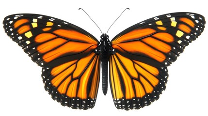 Fototapeta premium Detailed Monarch Butterfly with Vibrant Orange and Black Colors