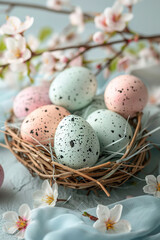 Obraz premium red easter eggs 