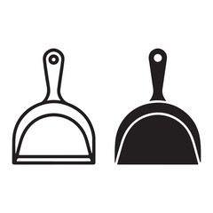 Dustpans icon duo outline and solid styles