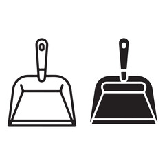 Dustpans icon duo outline and solid styles