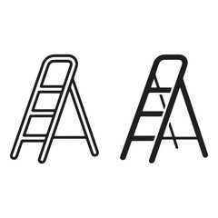 Ladder icon duo outline and solid styles