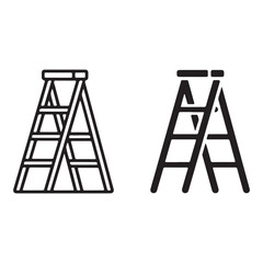 Ladder icon duo outline and solid styles