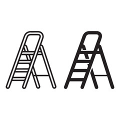 Ladder icon duo outline and solid styles