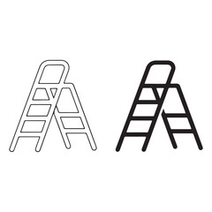 Ladder icon duo outline and solid styles