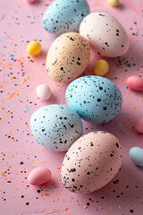 easter eggs on a branch 
