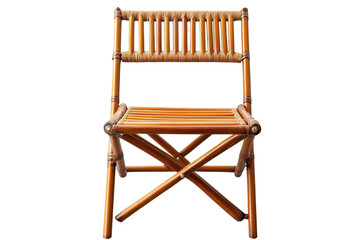 Bamboo Folding Chair with Satin Finish on transparent background