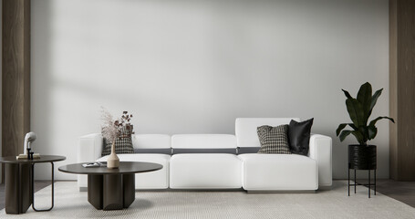 sofa armchair minimalist design muji style.3D rendering