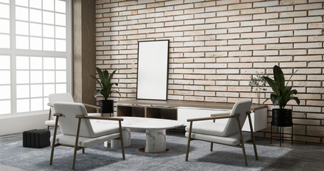 sofa armchair minimalist design muji style.3D rendering