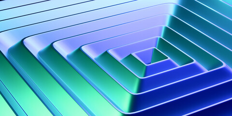 3D Rectangle Stripe Layers with Neon Gradient