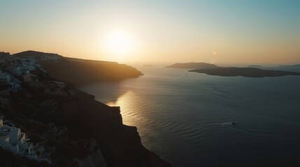 Obraz premium Santorini, Greece: A Mesmerizing Aegean Gem of Cliffside Beauty and Timeless Charm