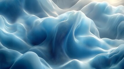 Obraz premium Serene Blue Waves: Ethereal, flowing textures create a calming atmosphere, perfect for wellness, relaxation, or nature-themed projects.