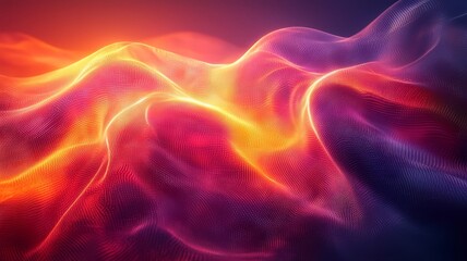 Obraz premium Vibrant abstract waves of color flowing seamlessly, creating a dynamic and captivating visual landscape perfect for modern design and artistic projects.