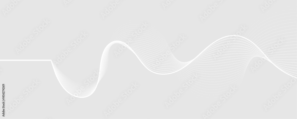 Aufkleber abstract white and gray background. abstract linear flowing particles future technology concept abst