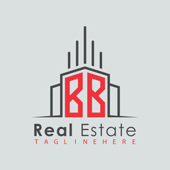 Naklejka premium initial monogram logo for real estate with Home and Building shape creative design. 