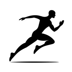 Run silhouette vector design  black and white.eps