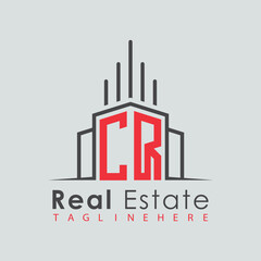 Fototapeta premium initial monogram logo for real estate with Home and Building shape creative design. 