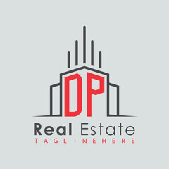 Obraz premium initial monogram logo for real estate with Home and Building shape creative design. 