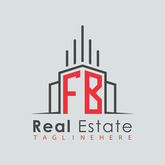 Obraz premium initial monogram logo for real estate with Home and Building shape creative design. 