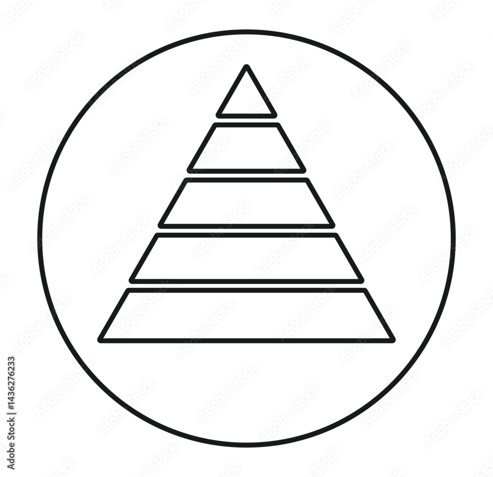 Poster pyramid infographic line icon set. triangular pyramid infographic vector icon. vector illustrator.