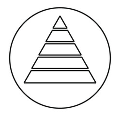 Fototapeta premium Pyramid infographic line icon set. Triangular pyramid infographic vector icon. Vector illustrator.