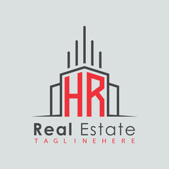 Obraz premium initial monogram logo for real estate with Home and Building shape creative design. 