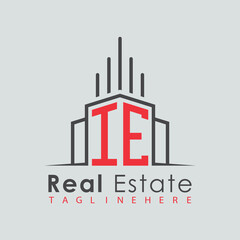 Naklejka premium initial monogram logo for real estate with Home and Building shape creative design. 