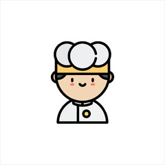 set of funny cartoon chef