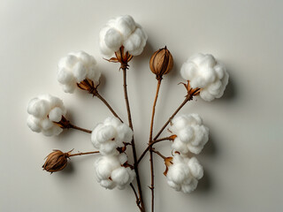 Close-up of Cotton Plant Branches