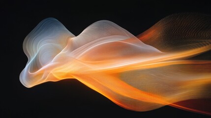 Abstract Orange Glowing Wave on Dark Background