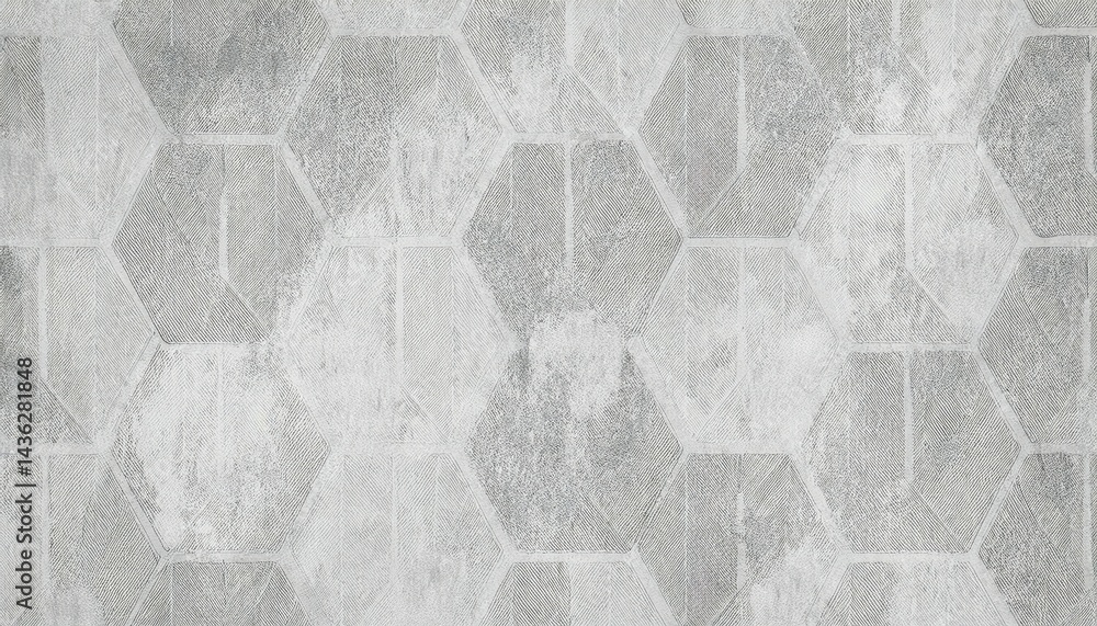 Poster textured hexagonal grey tiles seamless pattern for backgrounds, web design, print materials, brandin