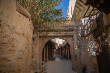 Obraz premium A Street Scene in the Medina of Fez, Morocco