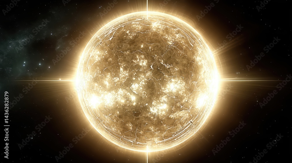 Poster Exploring the vastness of a cosmic Dyson Sphere enveloping the sun in deep space