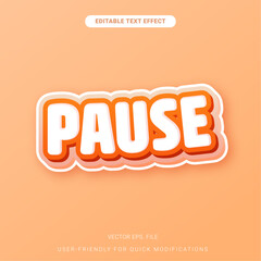 Editable Pause Text Effect with Playful Pastel Color Vibe