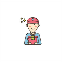 cartoon builder with a clipboard