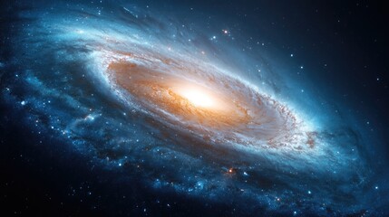 Fototapeta premium Spiral galaxy, cosmic vista, celestial grandeur.