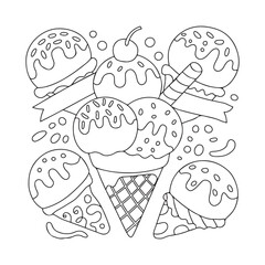  Ice Cream Cone Illustration with Fun Drips and Sweet Treats