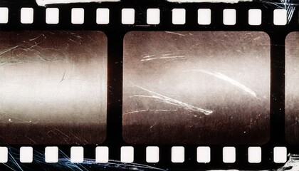 vintage distressed film strip texture with scratches and grain for retro web design print media backgrounds and branding projects

